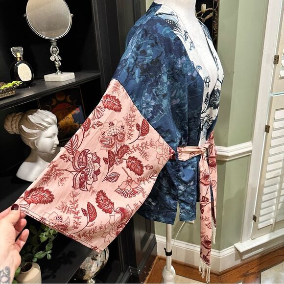 Anthropologies Tori Cropped Floral Boho Kimono One Size - Picture 6 of 12
